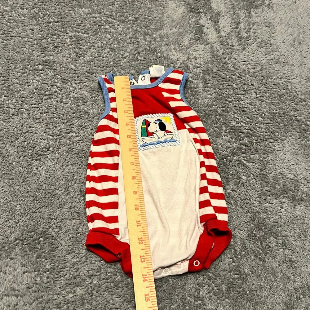 Vintage Buster Brown Romper Baby 6-9 Monthe Stripe Sailor Bodysuit